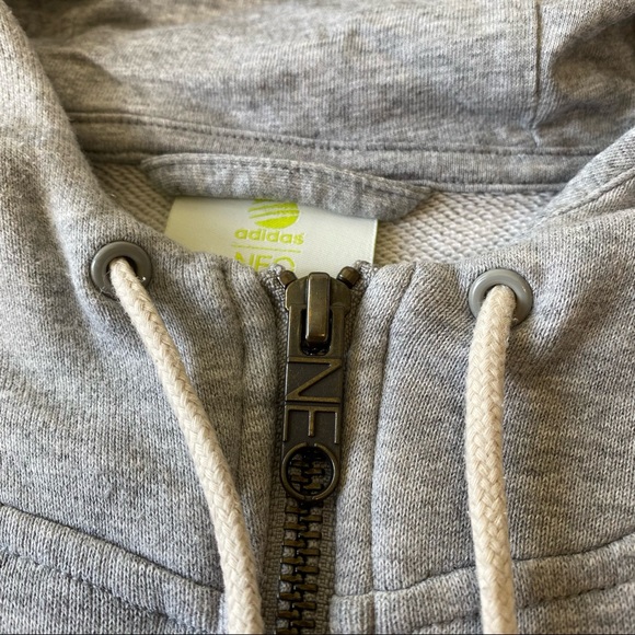 Adidas Neo gray Zip Up Hoodie women's small gorpcore athletic wardrobe essential - Picture 7 of 11